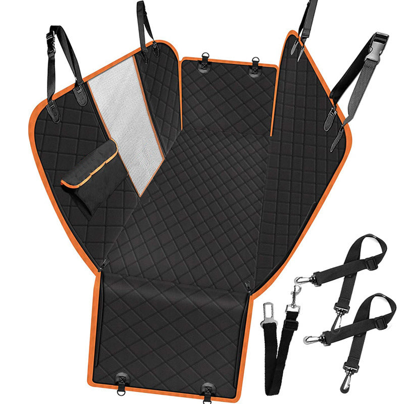 Premium Dog Car Seat Cover (Waterproof + Mesh Window)